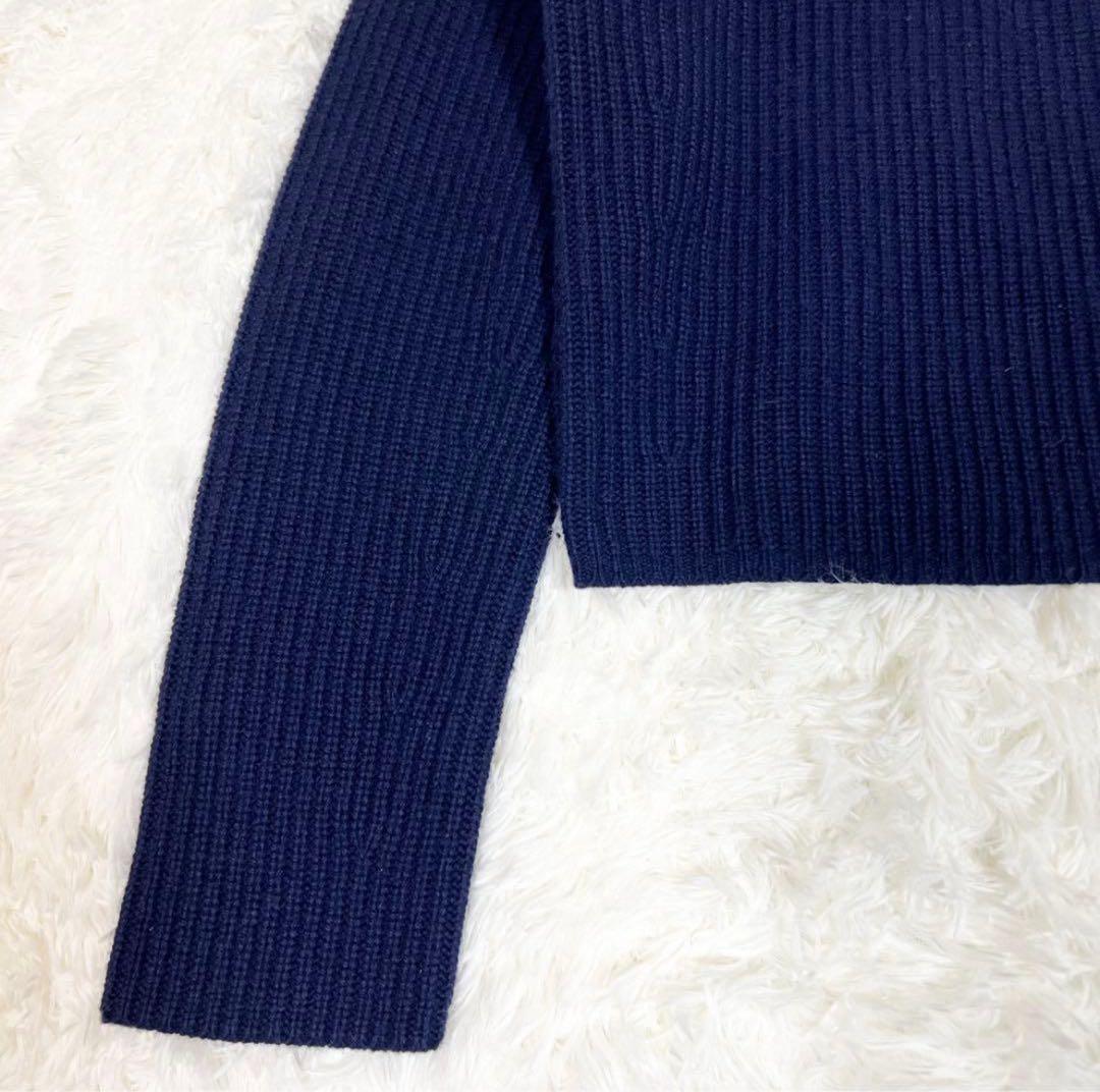 美品✨ポロラルフローレン ウール カシミヤ ハイネックセーター ネイビー S
