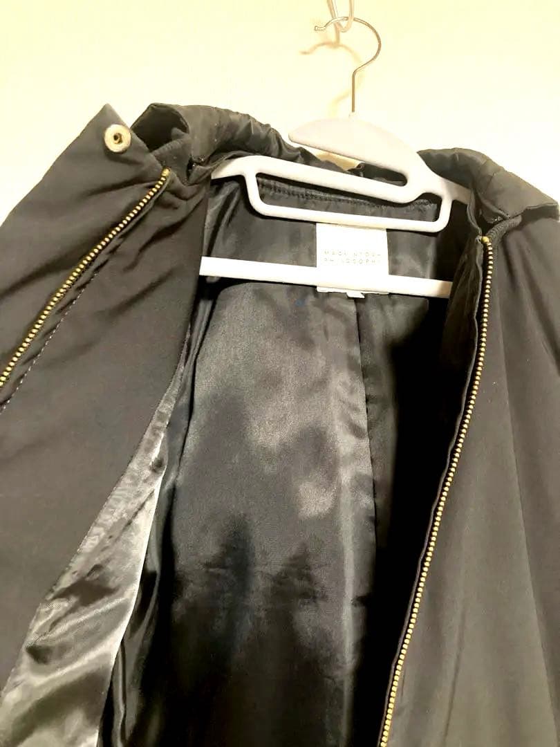 MACKINTOSH マッキントッシュ ノーカラーダウンコート 黒38 切り替え