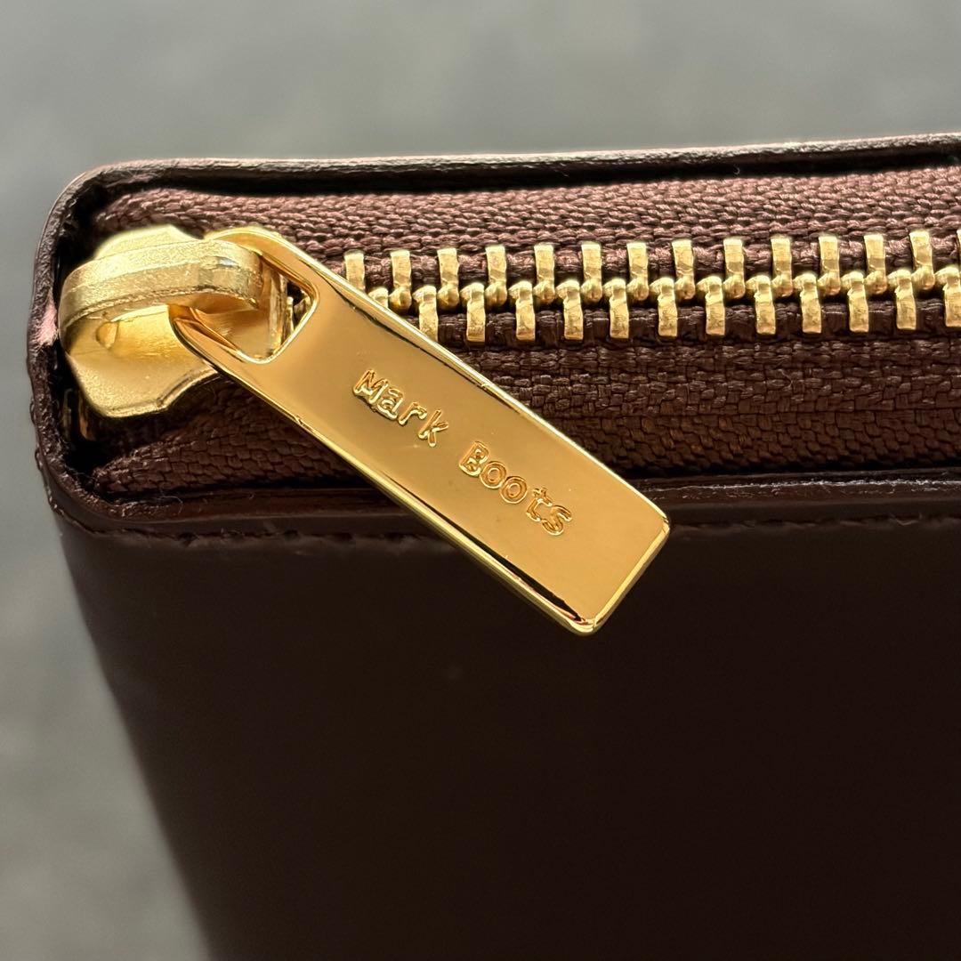 Mark Boots×BRIT HOUSE コードバン ラウンドジップ長財布 茶