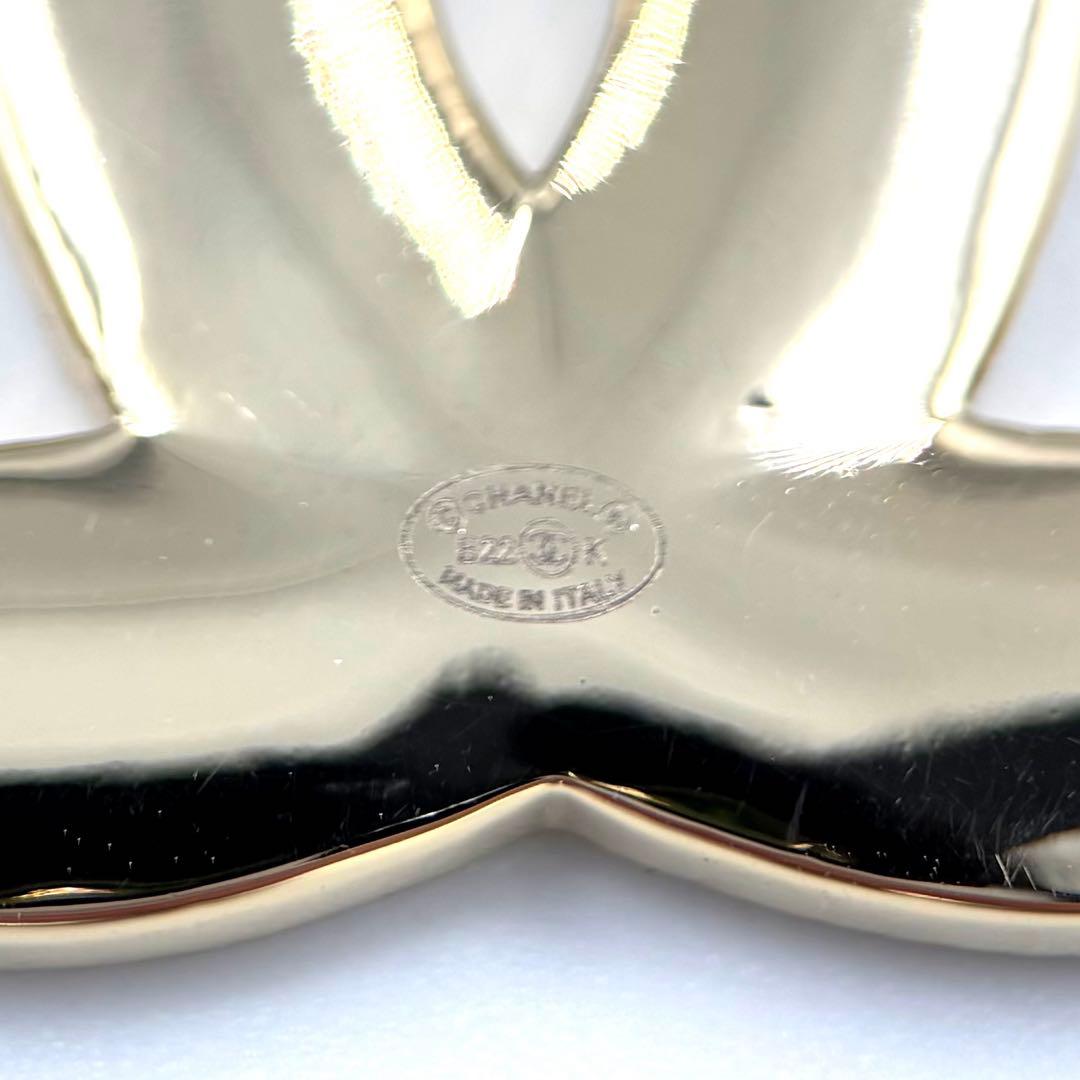 【美品】シャネル CHANEL ブローチ ココマーク ホワイト ゴールド