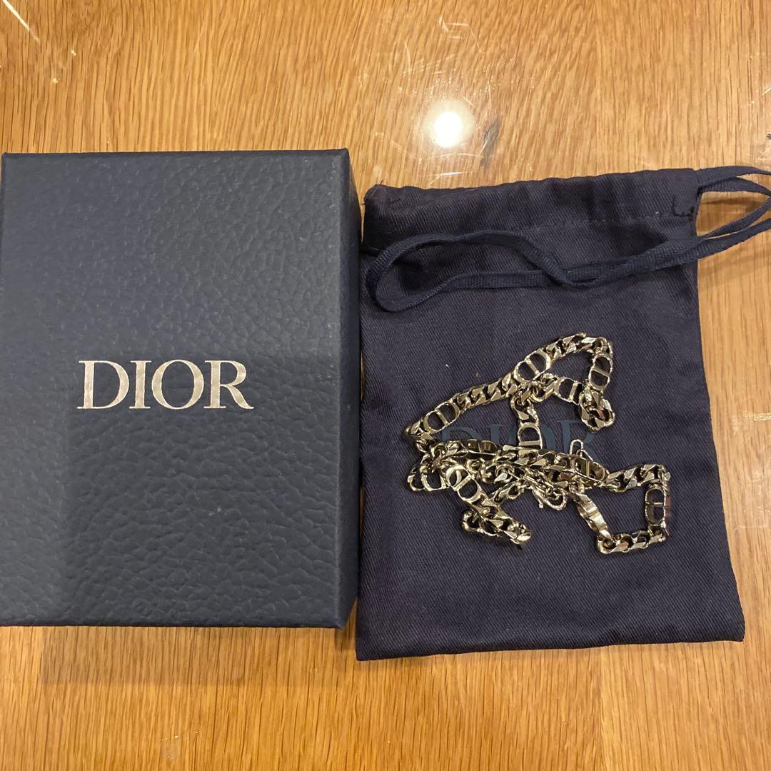 Christian Dior ネックレス　CDアイコンicon　チェーンシルバー