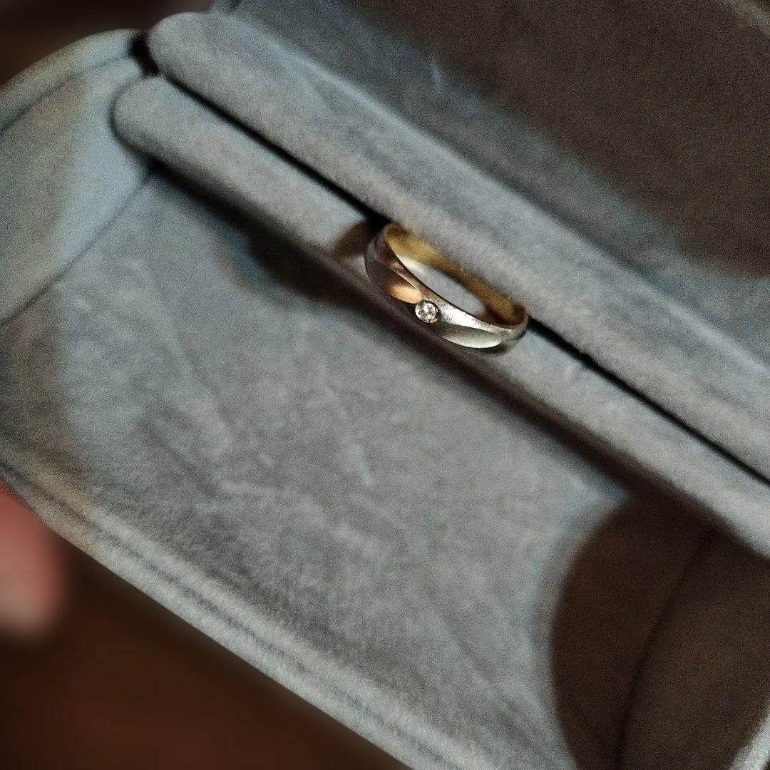 K18 pt900 0.01 4号　指輪