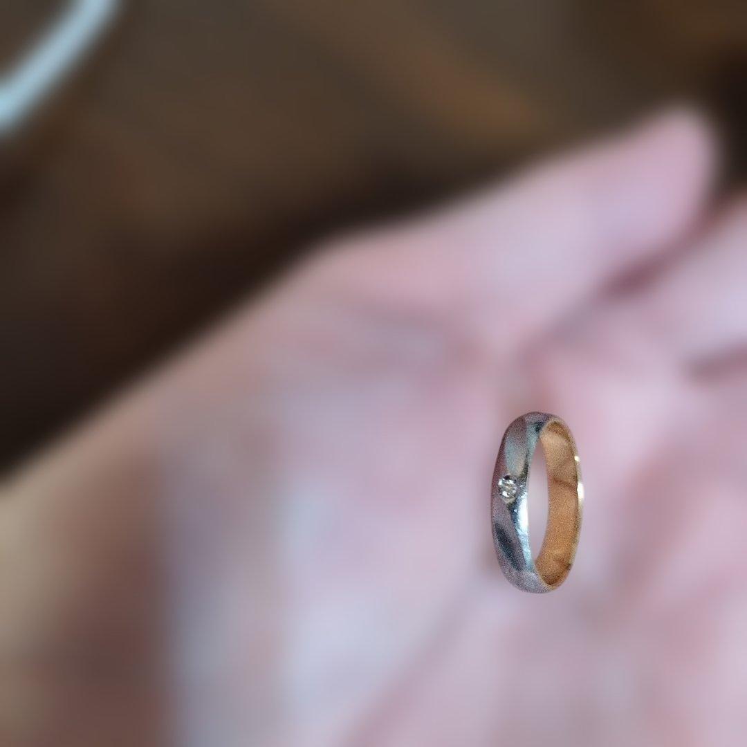 K18 pt900 0.01 4号　指輪