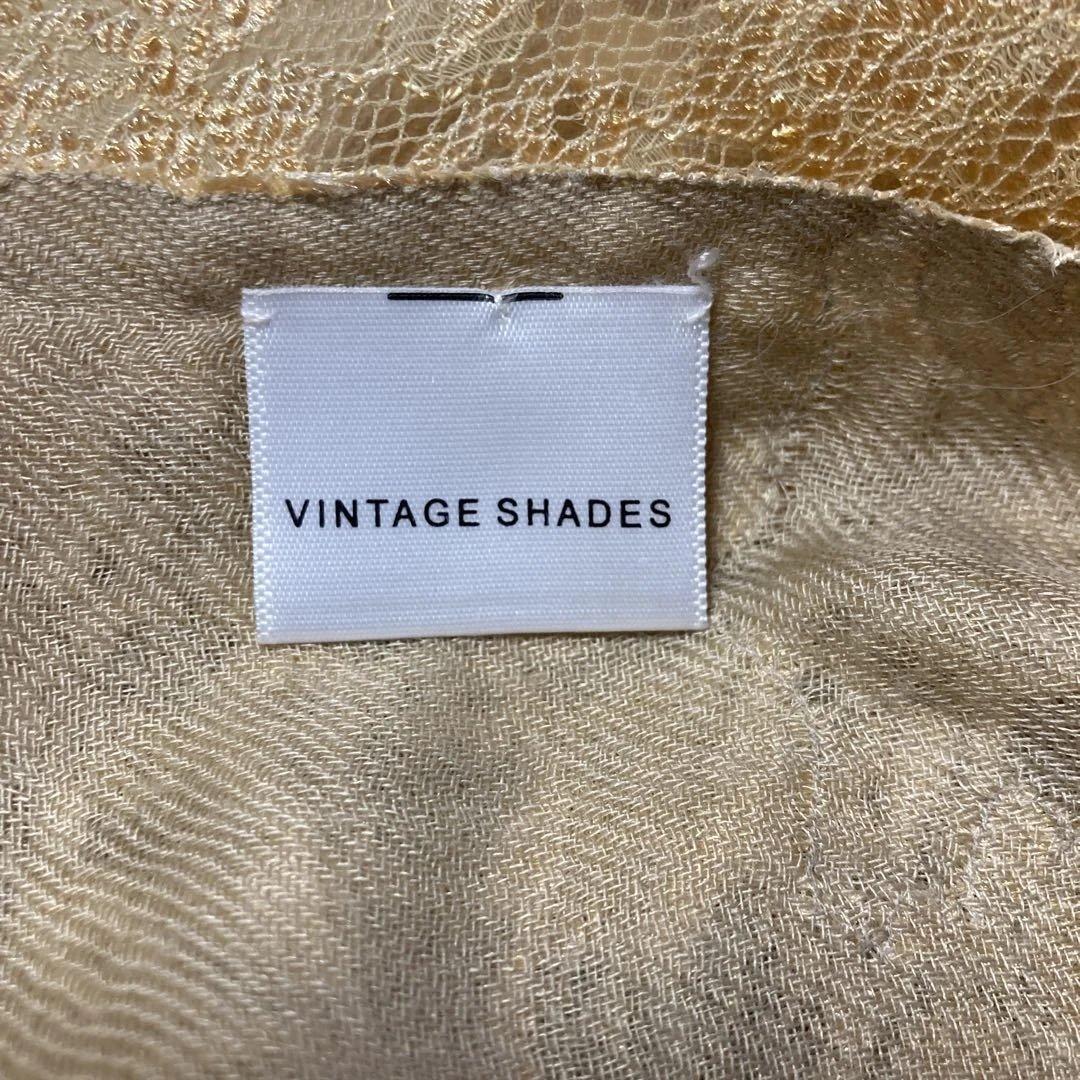 ヴィンテージシェイズ 高級レース付ストール シルク&ウール 異素材デザイン