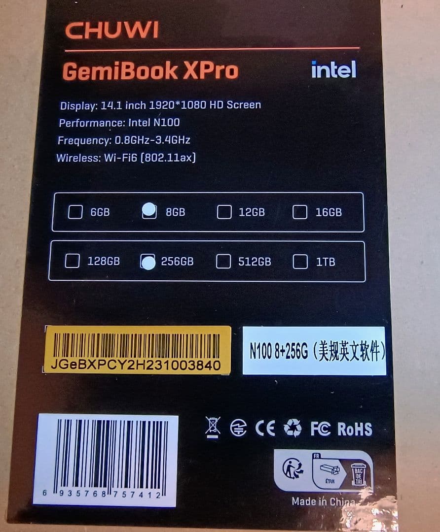 CHUWI GemiBook XPro ノートパソコン PC