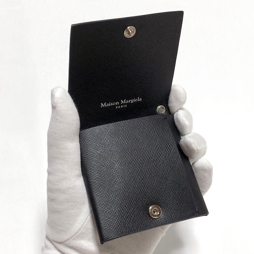 【新品未使用】メゾンマルジェラ チェーンネックウォレット レザーケース 財布 黒