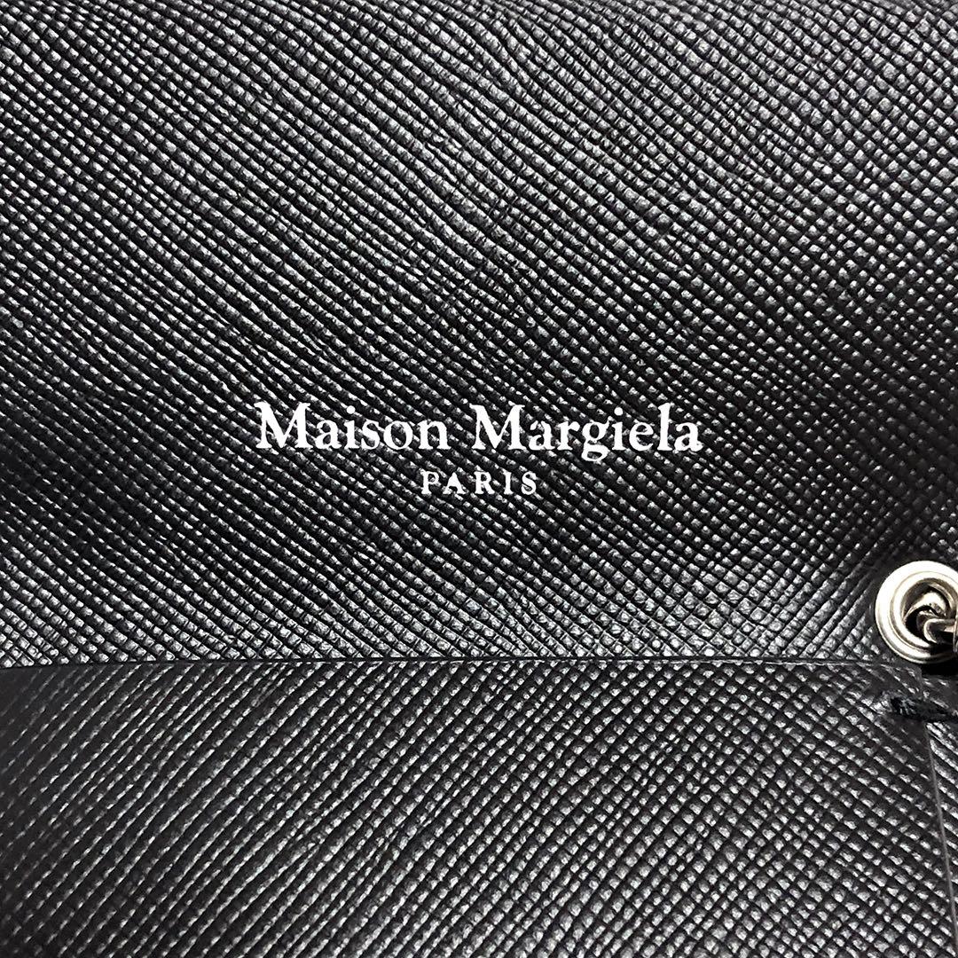 【新品未使用】メゾンマルジェラ チェーンネックウォレット レザーケース 財布 黒