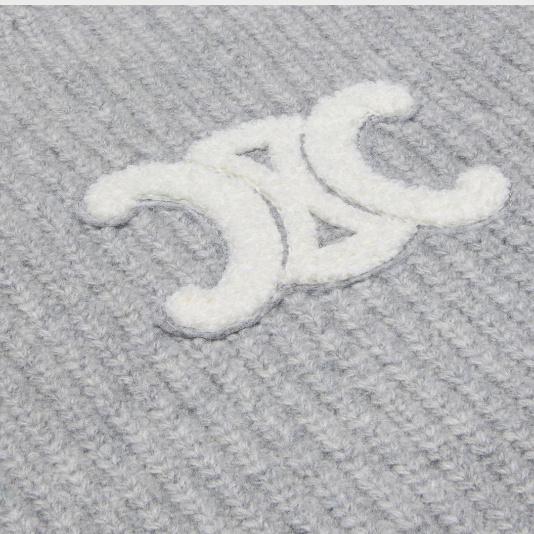 CELINE グレー フード付き　パーカー　セーター　ニット　ウール