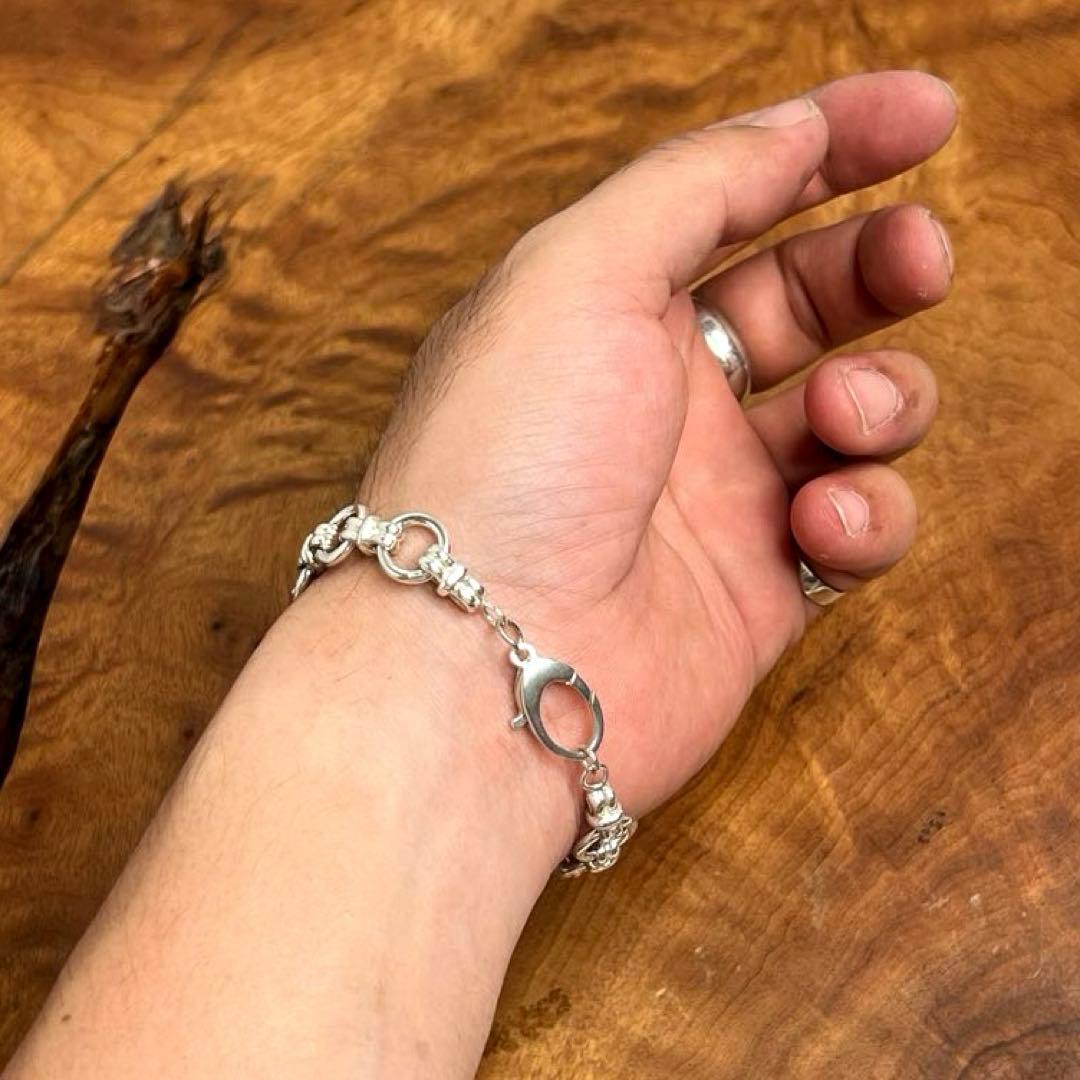 UK ヴィンテージ シルバー デザイン リンク ブレスレット 925