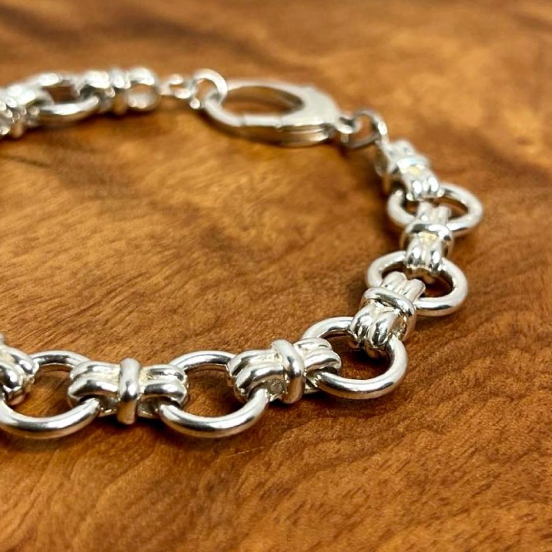 UK ヴィンテージ シルバー デザイン リンク ブレスレット 925