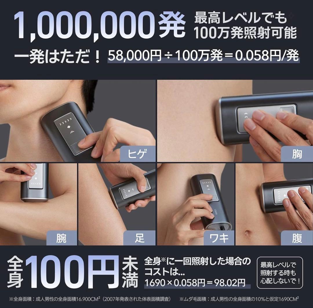 Ulike AIR2脱毛器 グレー 充電器付き