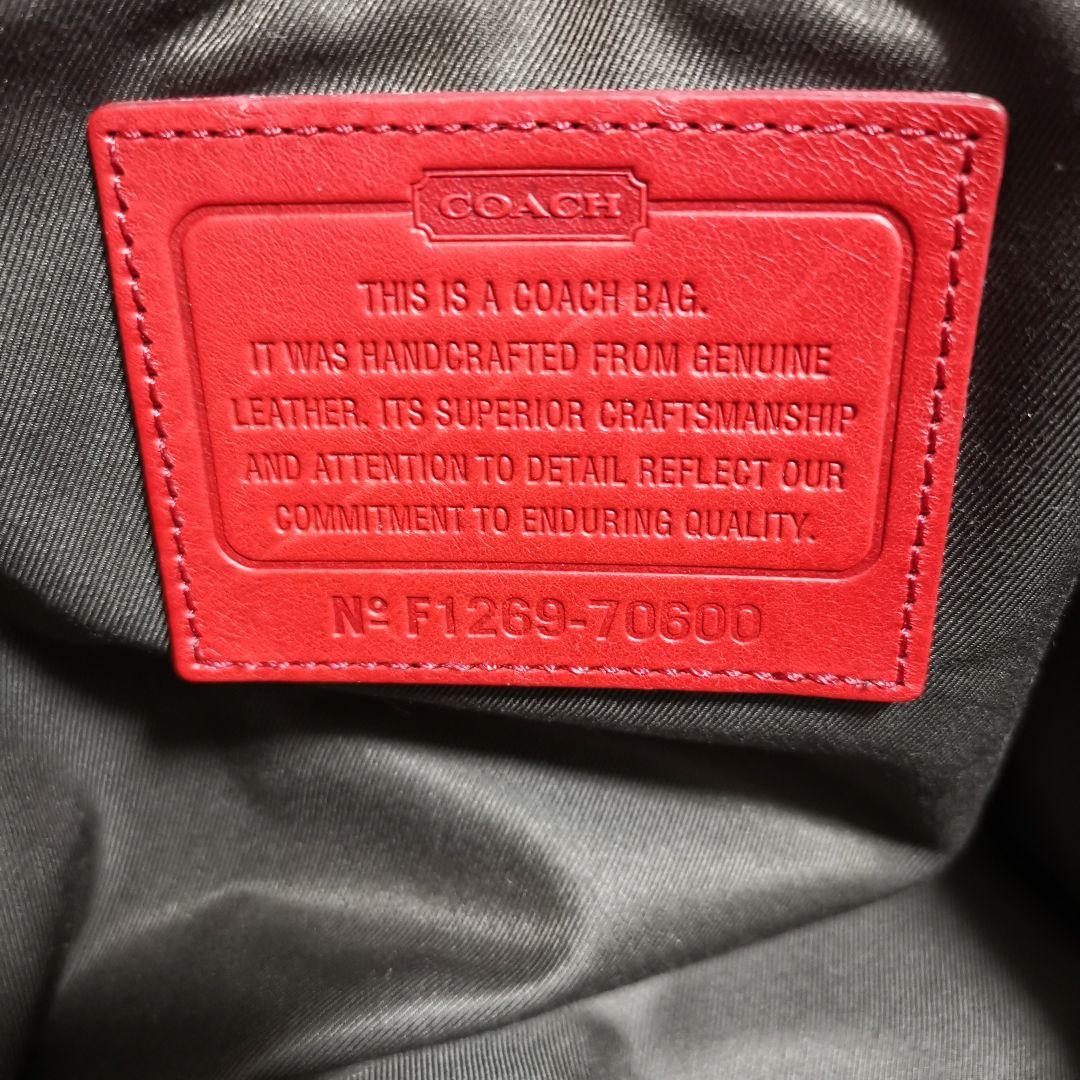 COACH トートバック ロゴ刻印 ゴールド金具 レザー