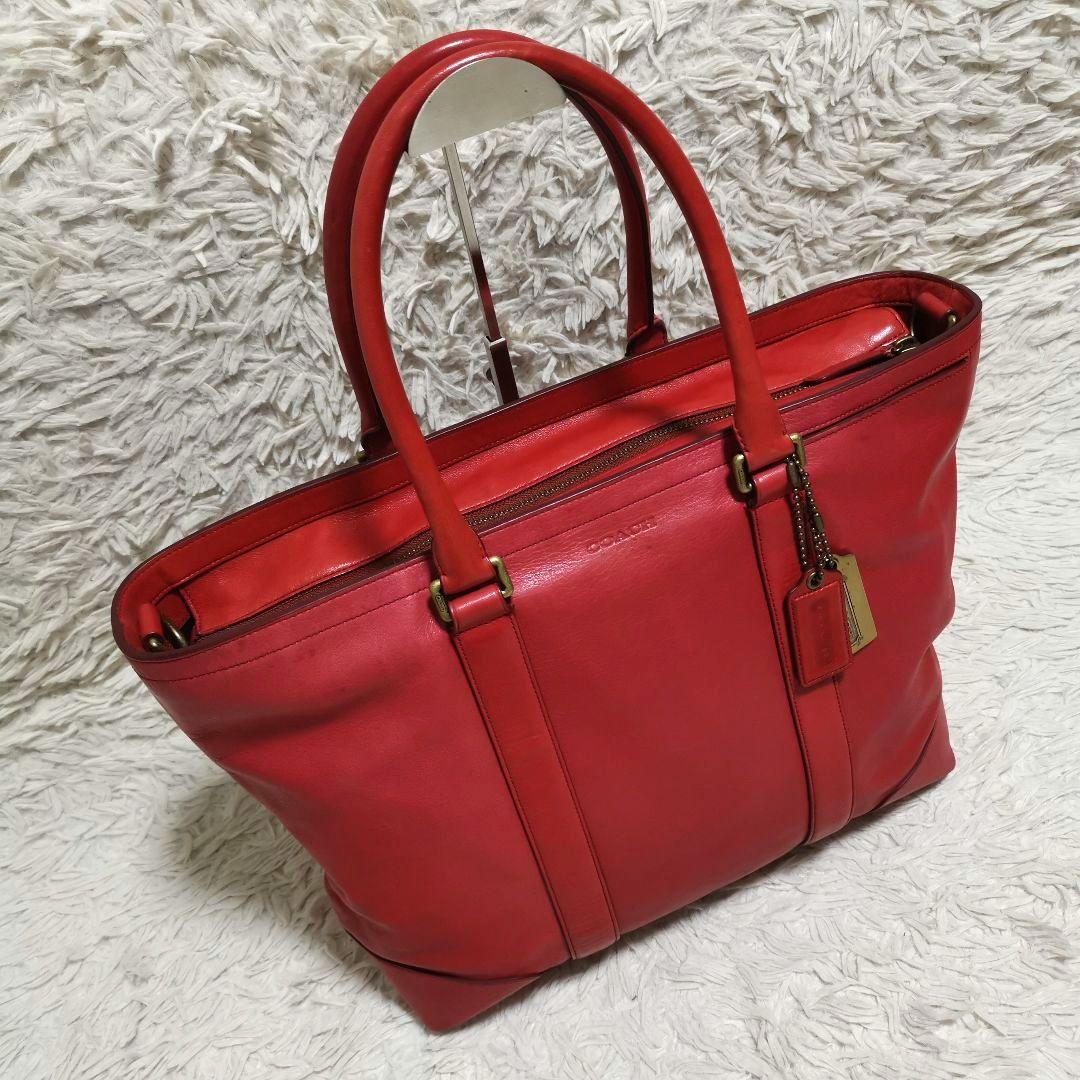 COACH トートバック ロゴ刻印 ゴールド金具 レザー