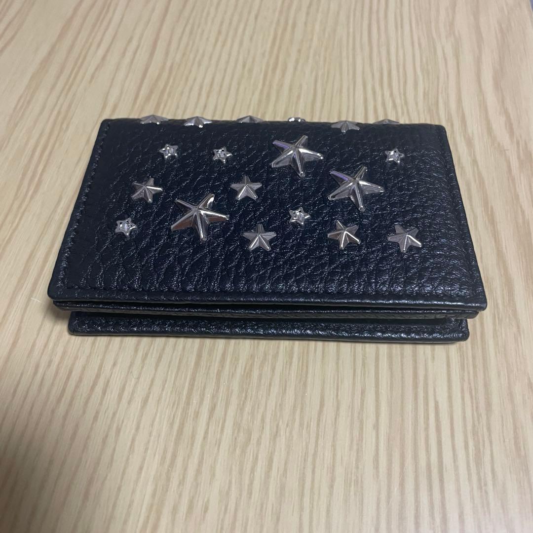 JIMMY CHOO ブラックレザー名刺入れ