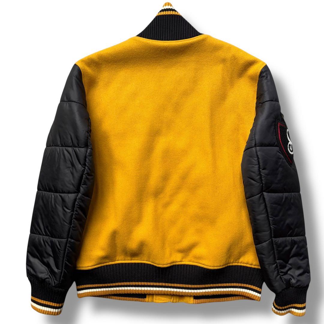 XL 極美品 ショット スタジャン ワッペン キルティング ウール ナイロン