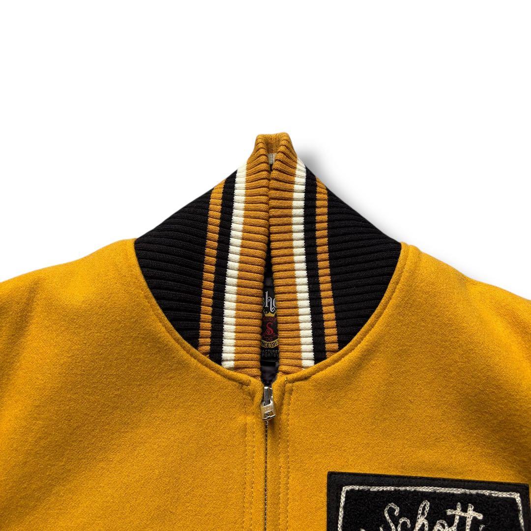 XL 極美品 ショット スタジャン ワッペン キルティング ウール ナイロン