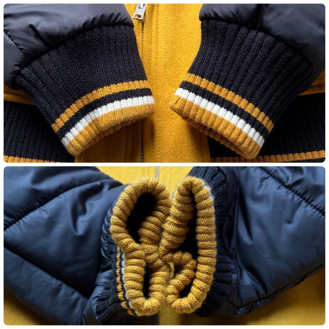 XL 極美品 ショット スタジャン ワッペン キルティング ウール ナイロン