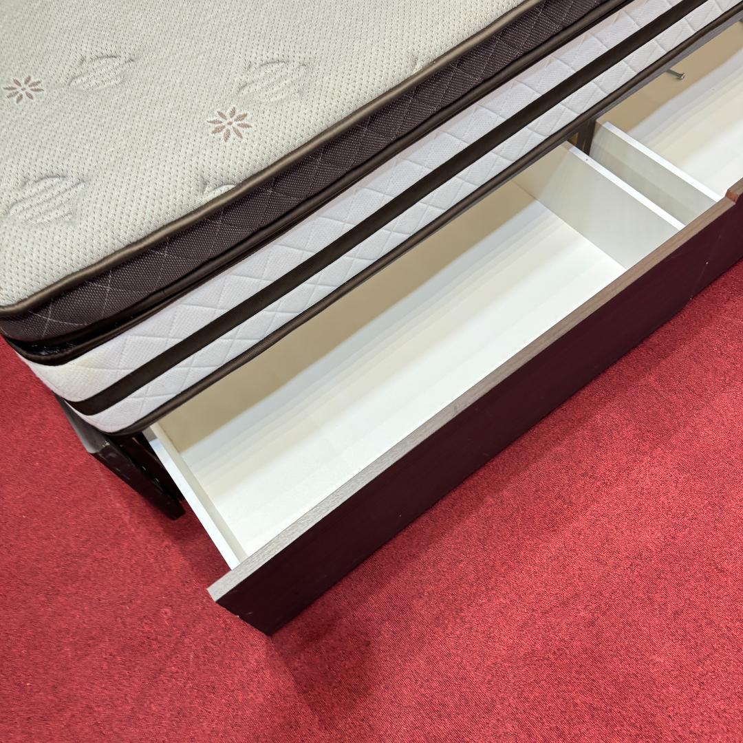 地域限定送料無料　『美品』シングルサイズベッド/マットレス　引き出し/電源有り