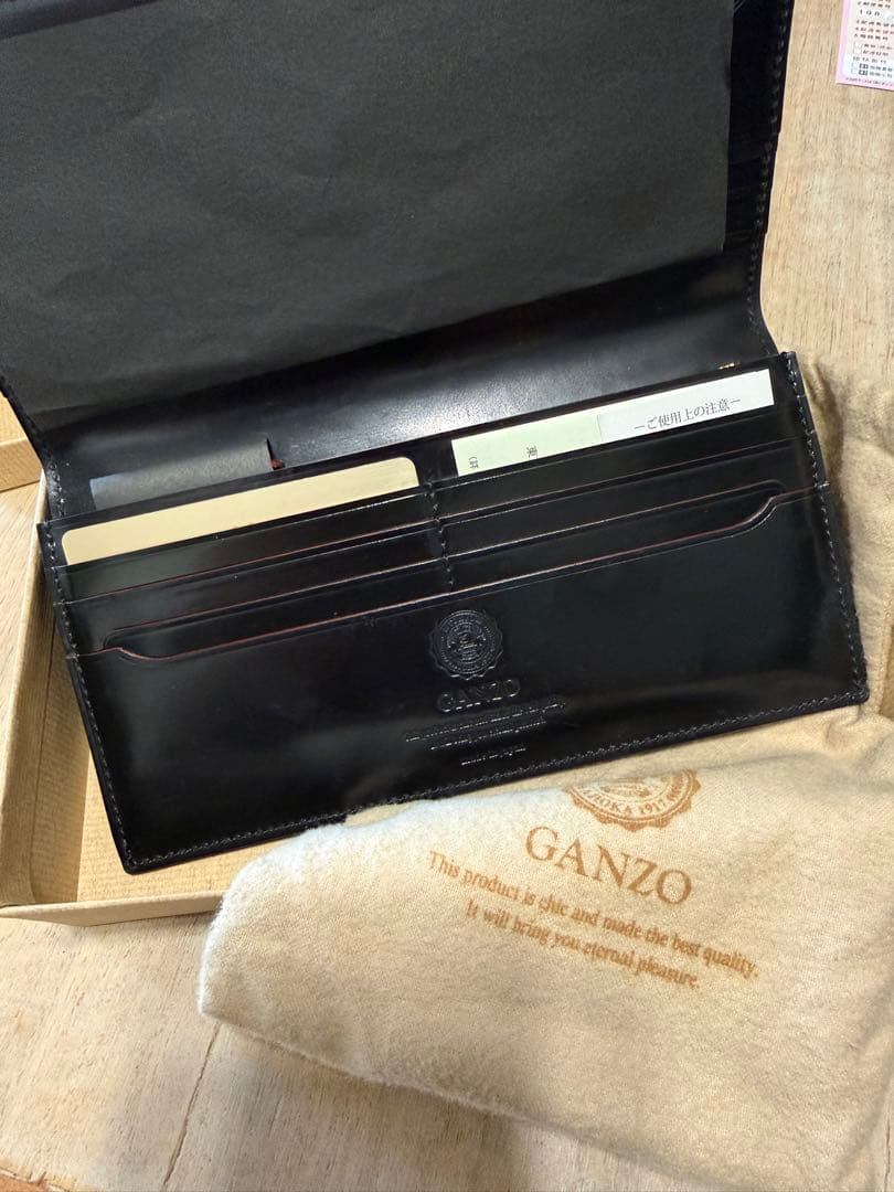 ス*パ様 GANZO シェルコードバン2 ファスナー小銭入れ付　長財布 ホーウィ