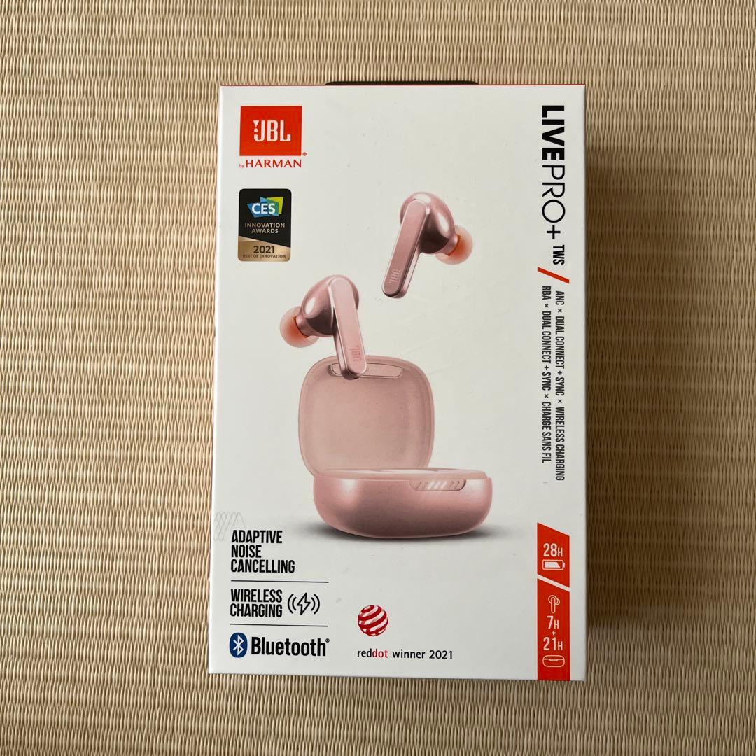 美品JBL LIVE PRO+ TWS ワイヤレスイヤフォン ピンク