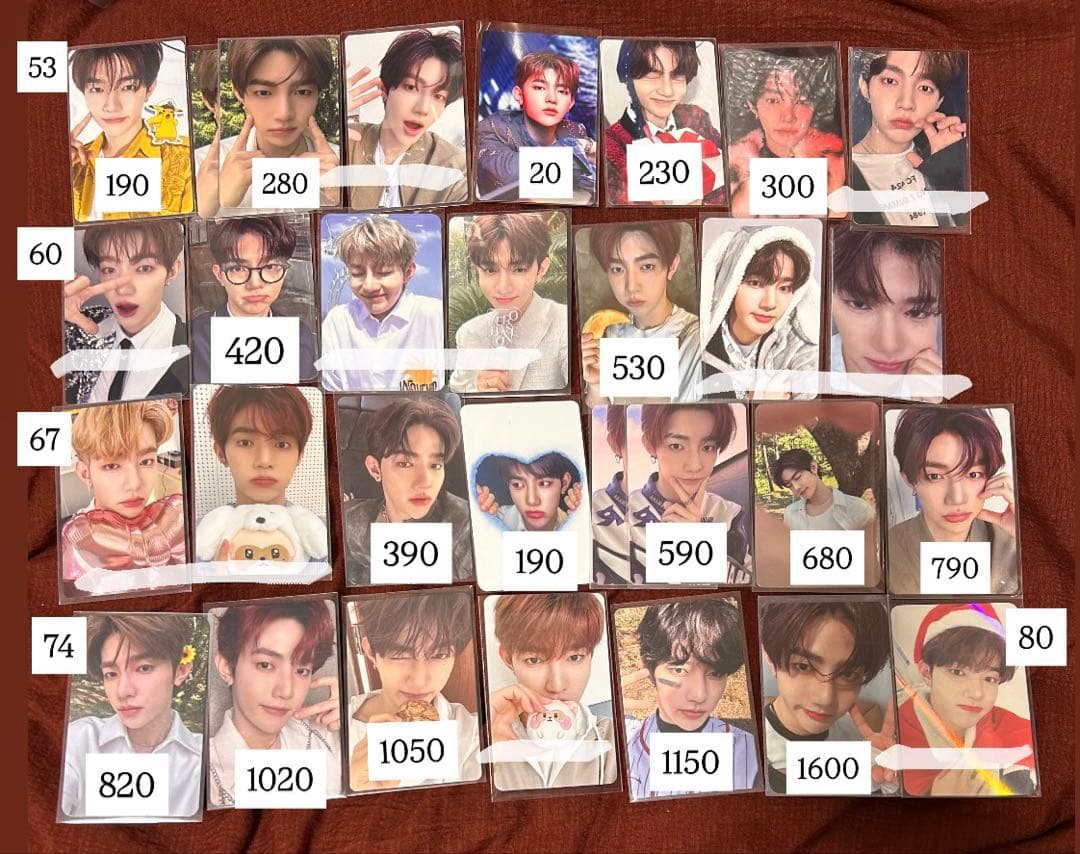 ゼベワン　ジウン　メテュ　テレ　ギュビン　ユジン　トレカ まとめ売り　バラ売り