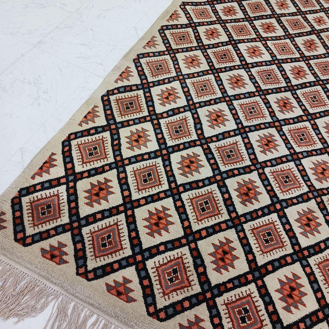 Y2220 トルコ絨毯 トライバルラグ ウール 225×156㎝