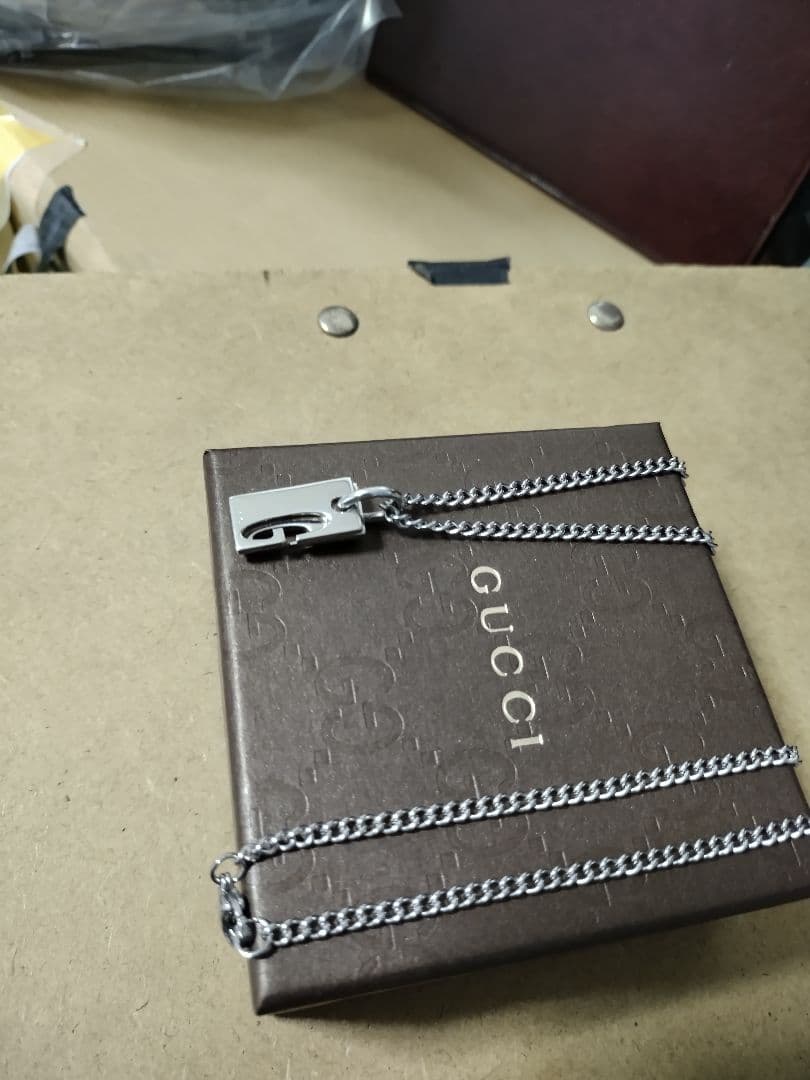 GUCCI グッチ ダブルプレートGネックレスイタリア製 高級感あり 良好品