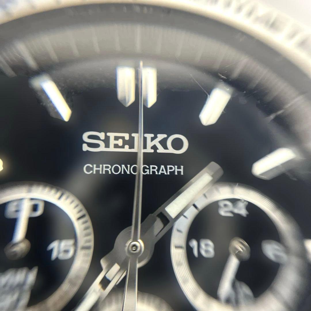 【稼働美品】SEIKO クロノグラフ ブラック 8T63-00d0