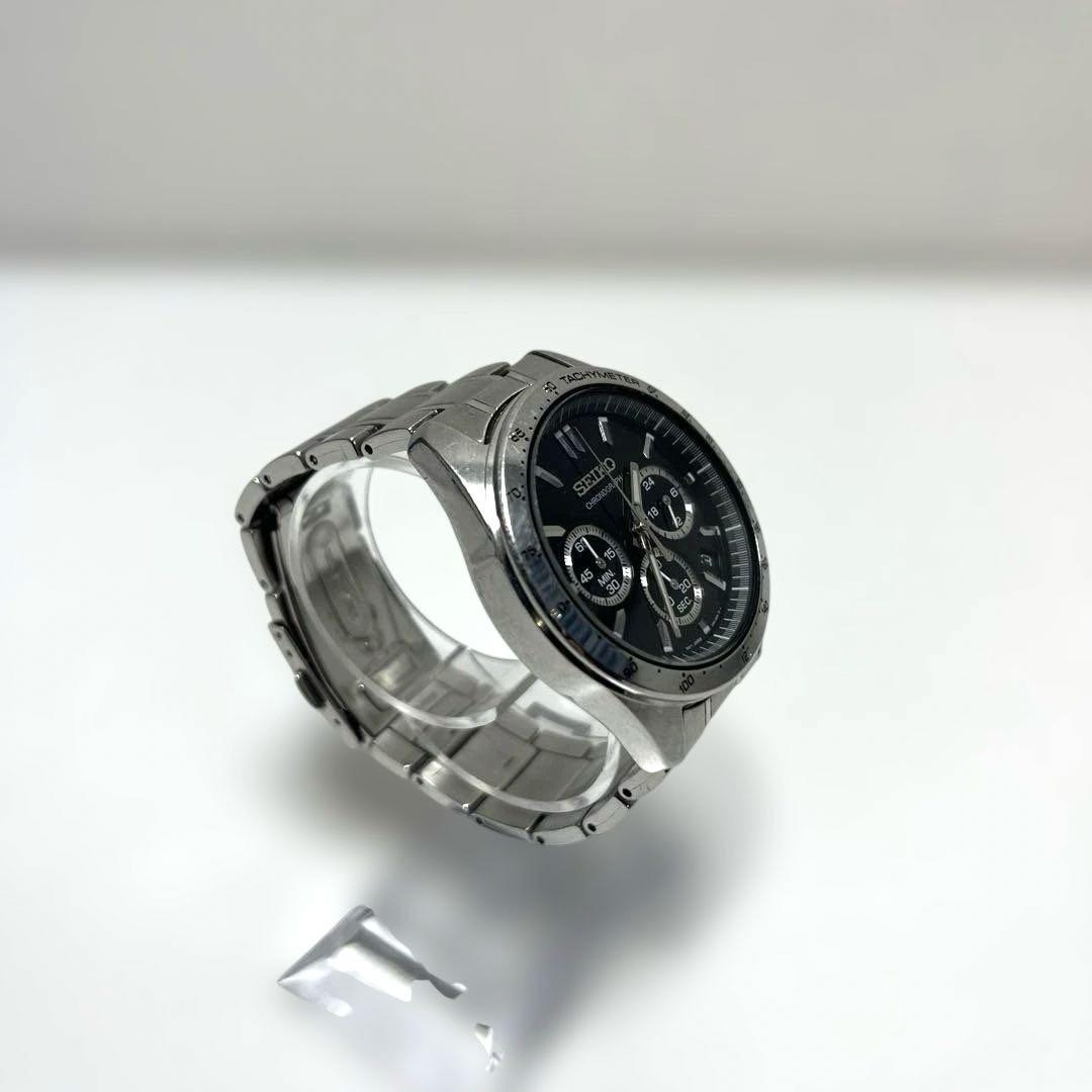 【稼働美品】SEIKO クロノグラフ ブラック 8T63-00d0