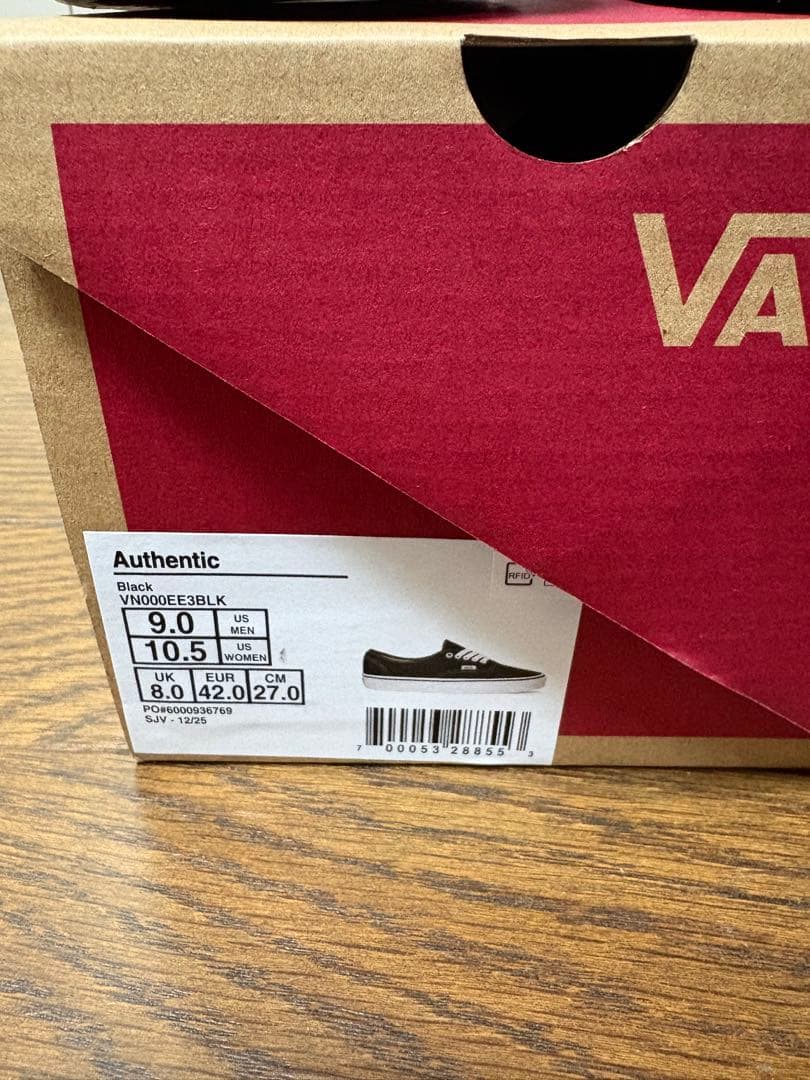 新品未使用　VANS バンズ　authentic 27cm