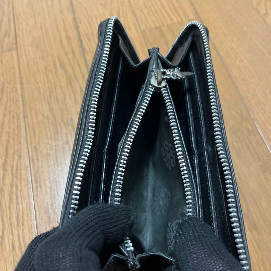 CHROME HEARTS クロムハーツブラックプレーンウォレット 長財布