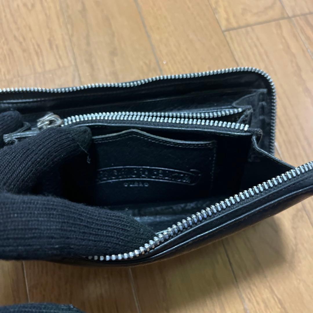 CHROME HEARTS クロムハーツブラックプレーンウォレット 長財布