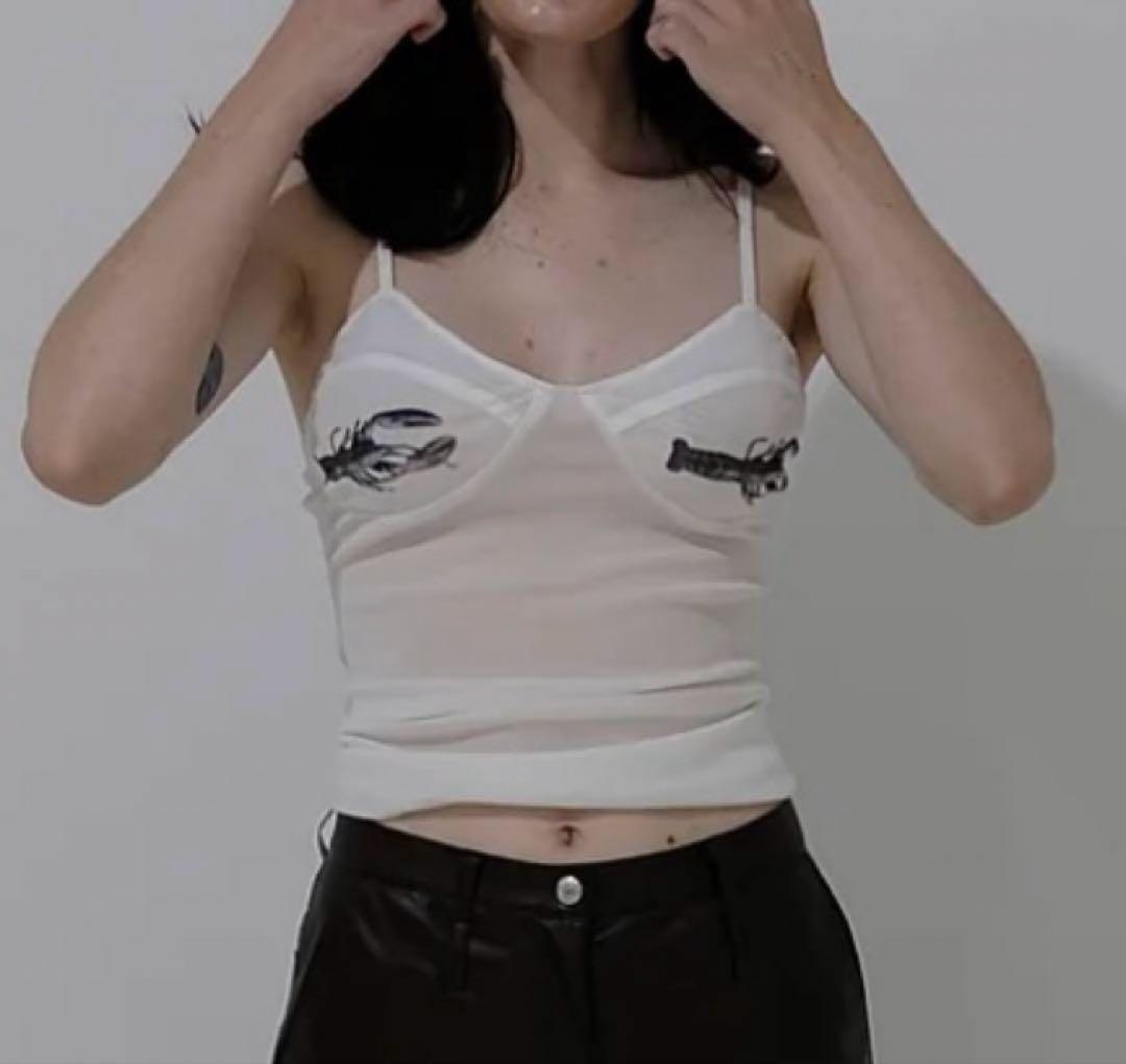 DICH HENDERSON ロブスター プリント ホワイト キャミソール