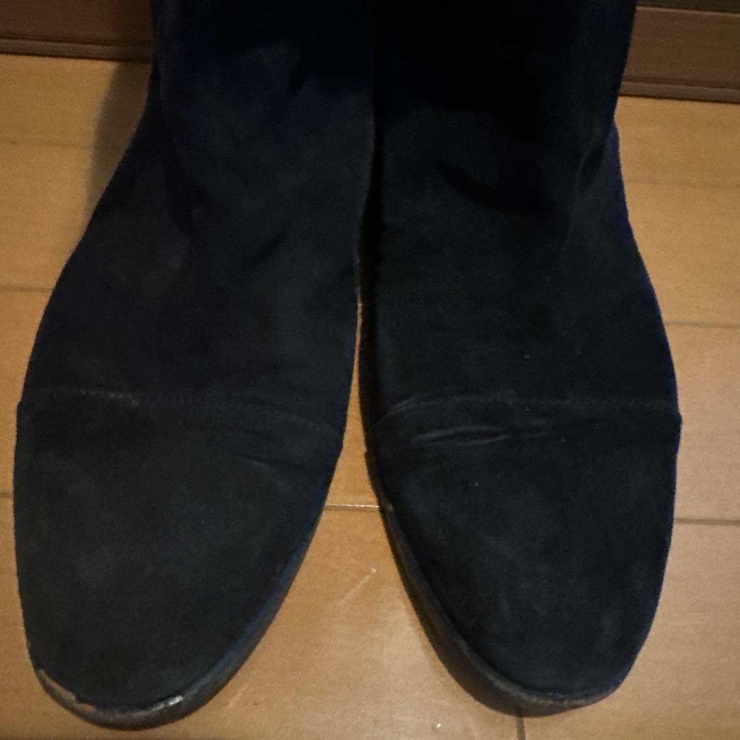 最終価格 CHANEL ブラック スエード ロングブーツ