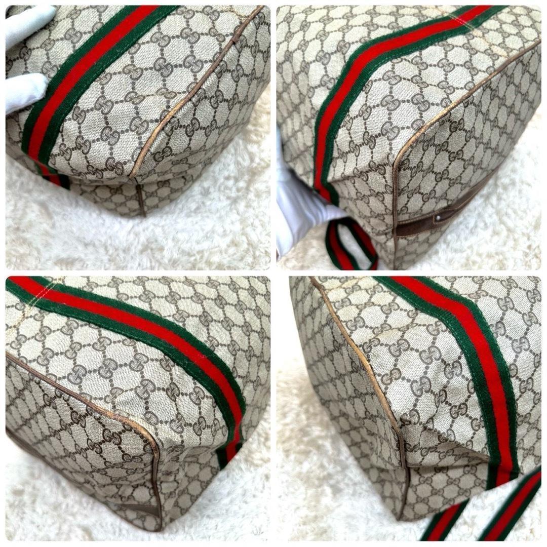 【美品】グッチ ボストンバッグ ベージュ スプリーム GG柄 シェリーライン