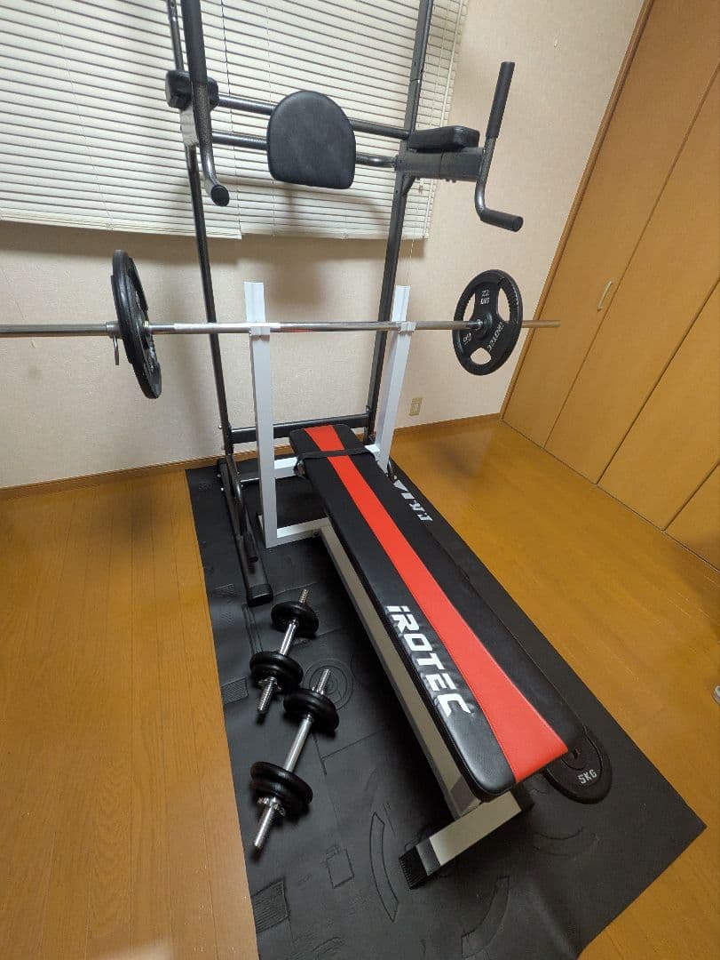 iROTEC ベンチプレススタンド ダンベル　懸垂マシンセット