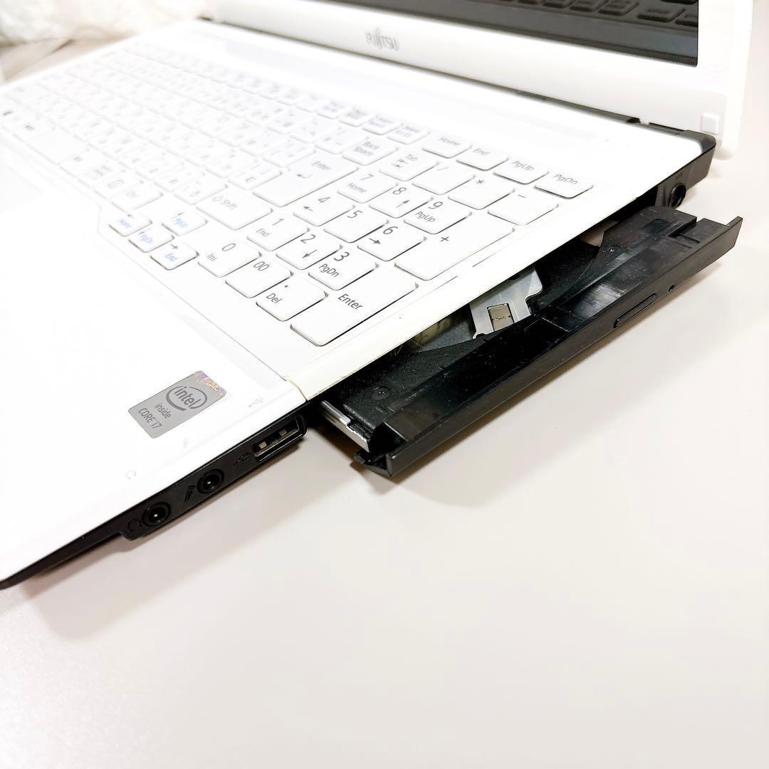 ブルーレイ搭載✨i7 快適SSD メモリ8GB カメラ ノートパソコン 富士通