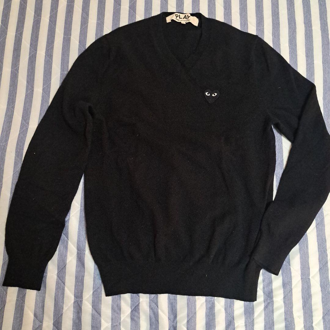 PLAY COMME des GARÇONS ブラック Vネックセーター L