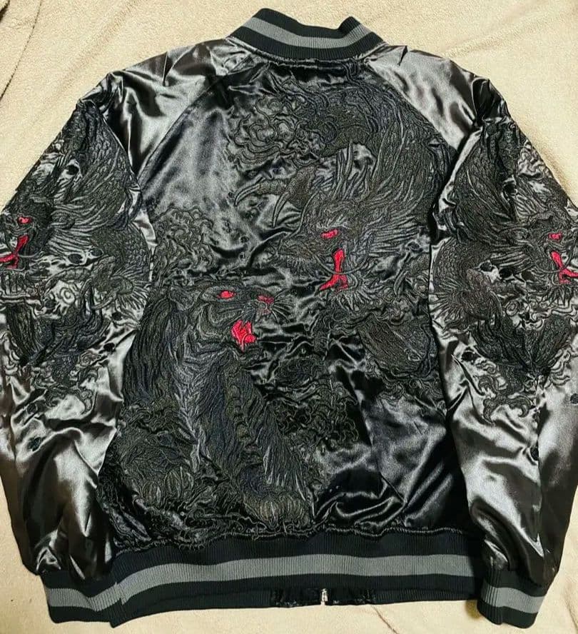Japanese 龍虎日本限定 スカジャン unisex サテン vintage