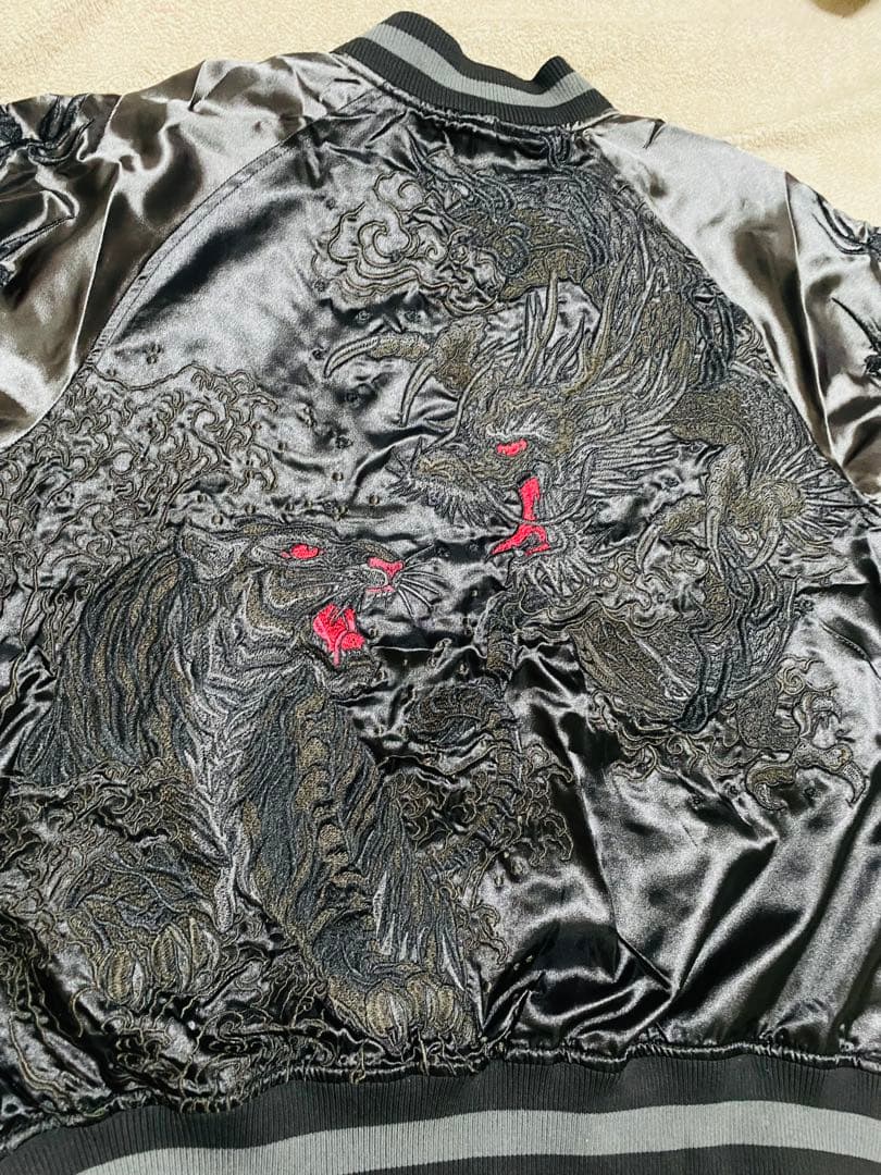 Japanese 龍虎日本限定 スカジャン unisex サテン vintage