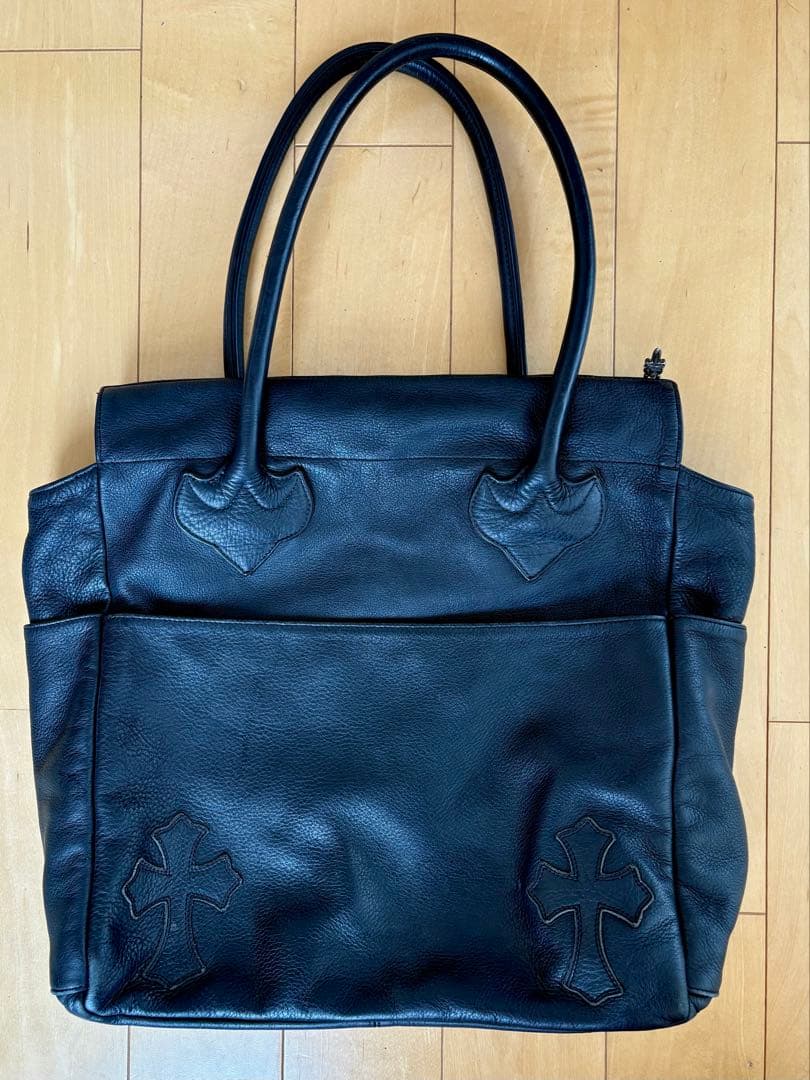 CHROME HEARTS レザートートバッグ セメタリークロス ダガージップ