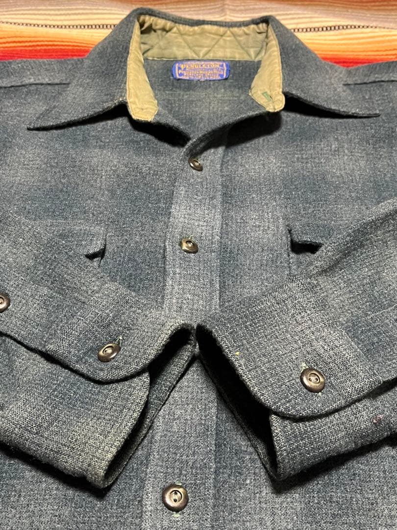 40s USA製 PENDLETON ボードシャツ \"オンブレ\" グリーン系