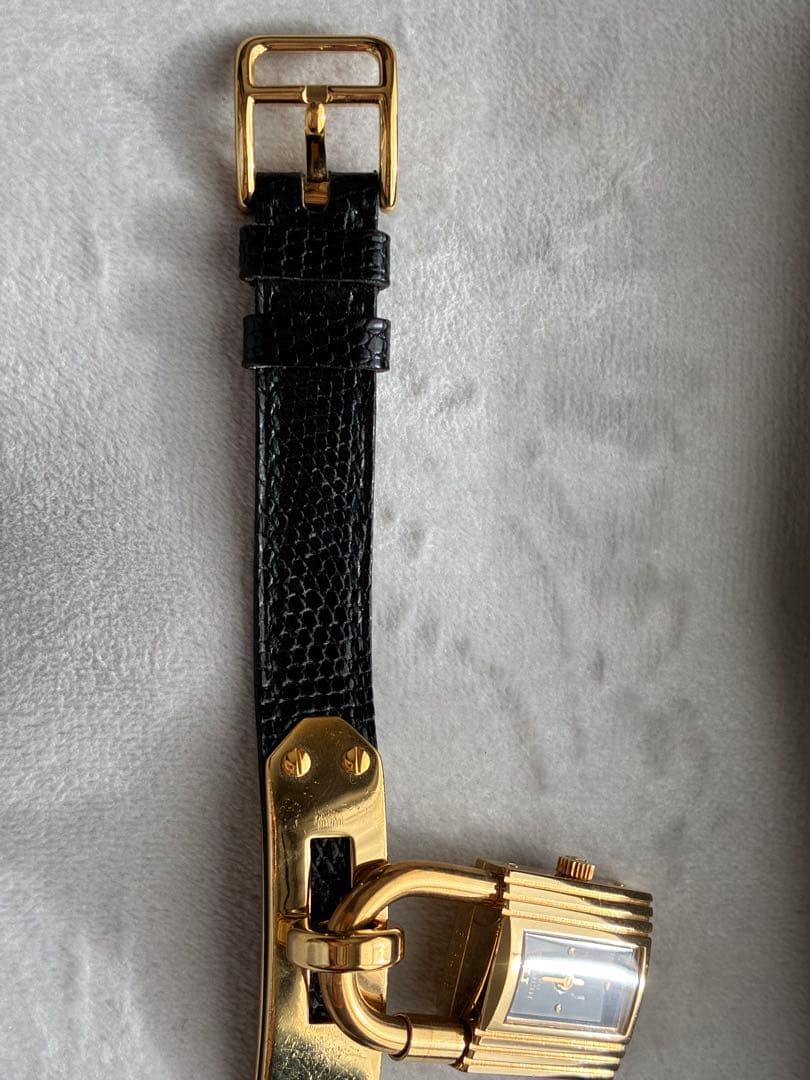 HERMES エルメス　ケリーウォッチ　ブラックレザー