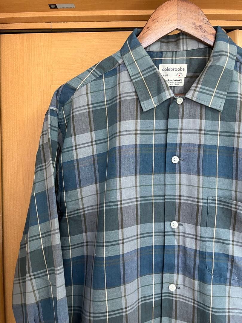60s Colebrooke オールコットン オープンカラーシャツ USA製