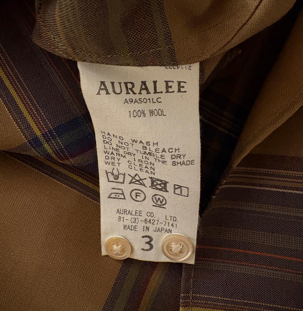 AURALEE　19AW　スーパーライトウール　チェックシャツ