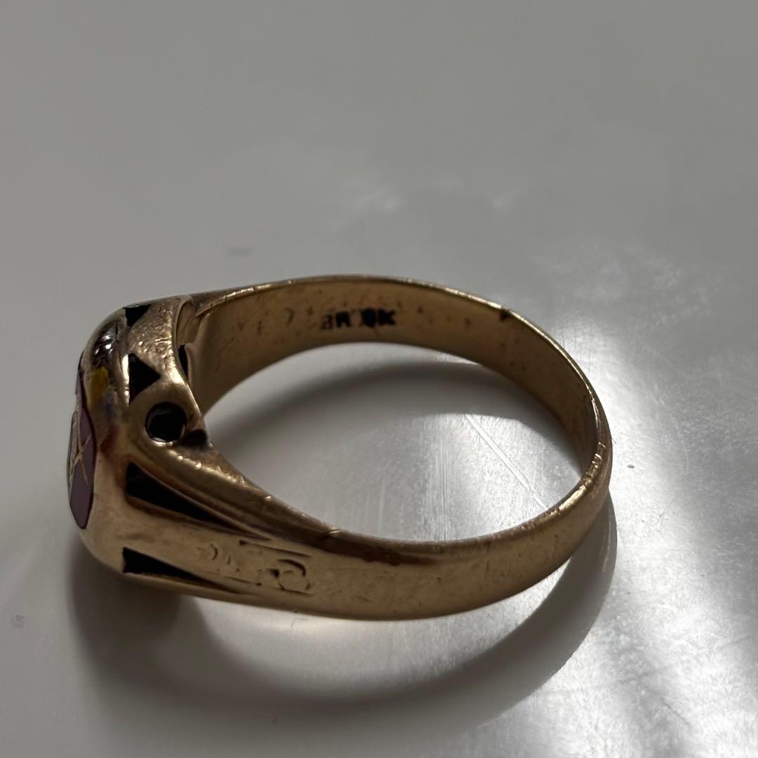 フリーメイソン ヴィンテージリング シグネットリング 21.5号 10k