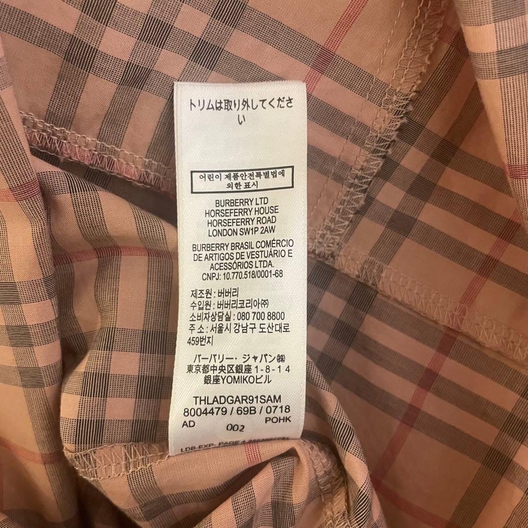 BURBERRY CHILDLENチェック柄 長袖ワンピース