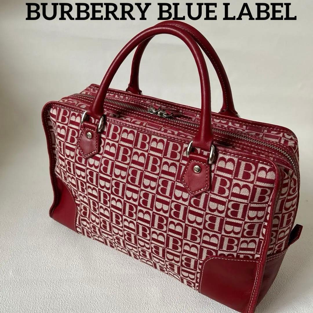 美品✨バーバリーブルーレーベル　ビンテージバッグ ボストンバックBロゴ　総柄