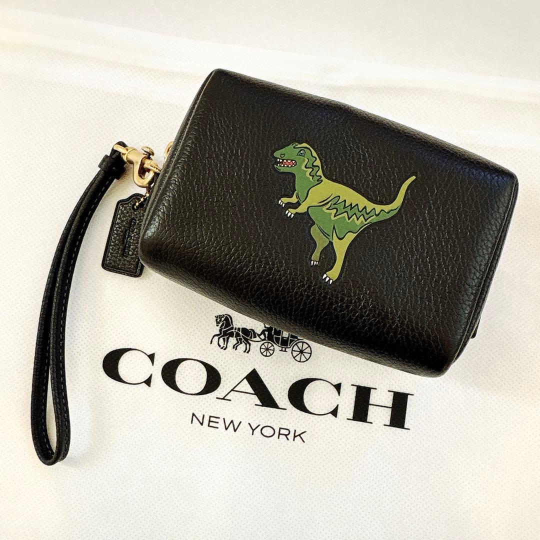 ［限定］coach コーチ コスメティックポーチ 恐竜 レキシー