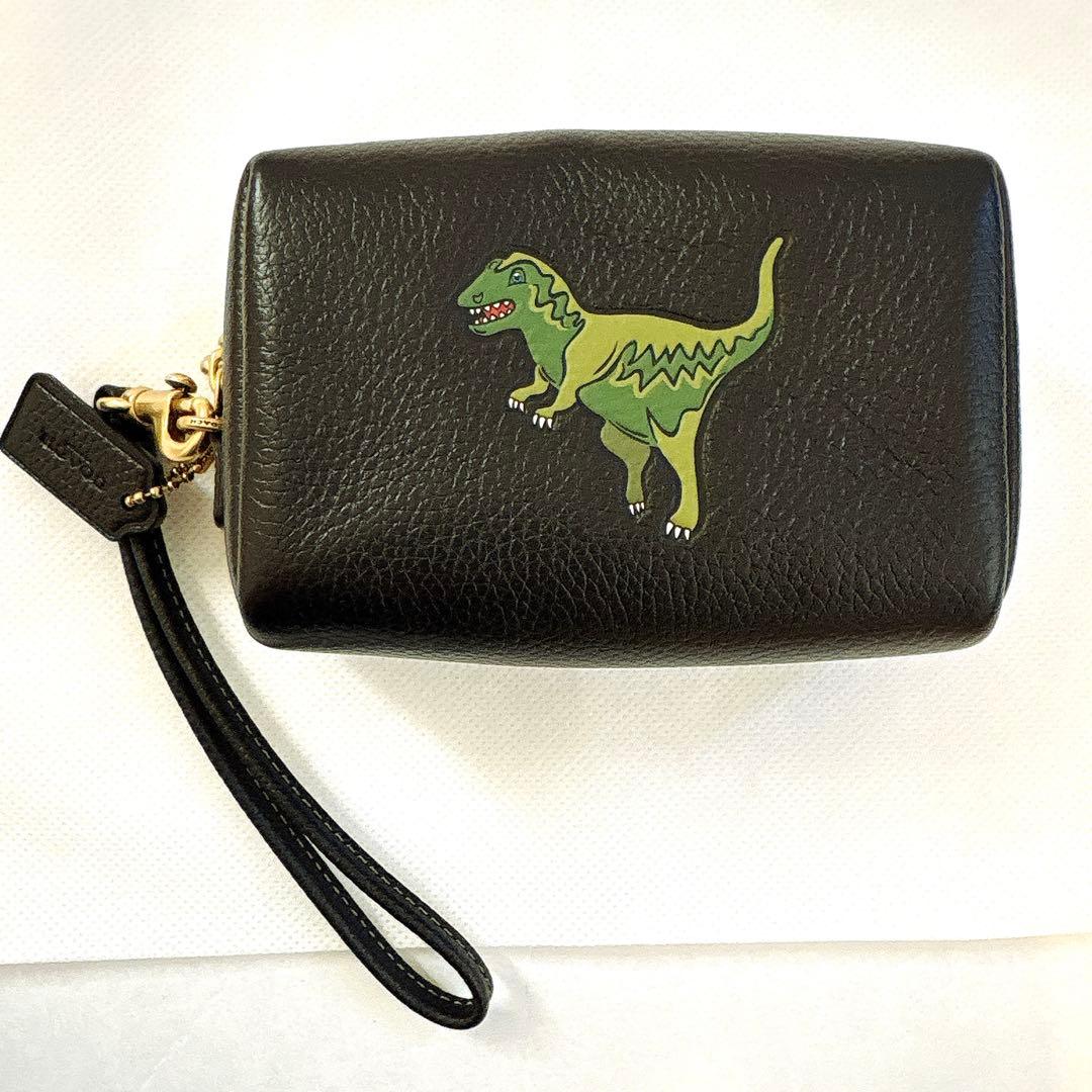 ［限定］coach コーチ コスメティックポーチ 恐竜 レキシー